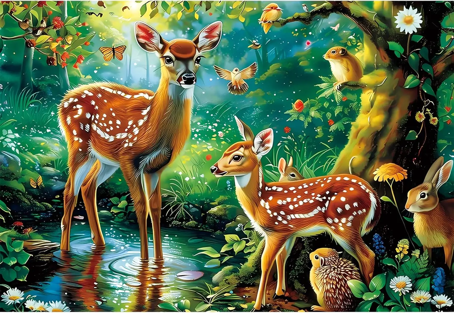 

150/300/500/1000 шт. деревянные пазлы с изображением оленя, головоломки с животными, развивающая декомпрессионная игрушка, семейные игры, подарок