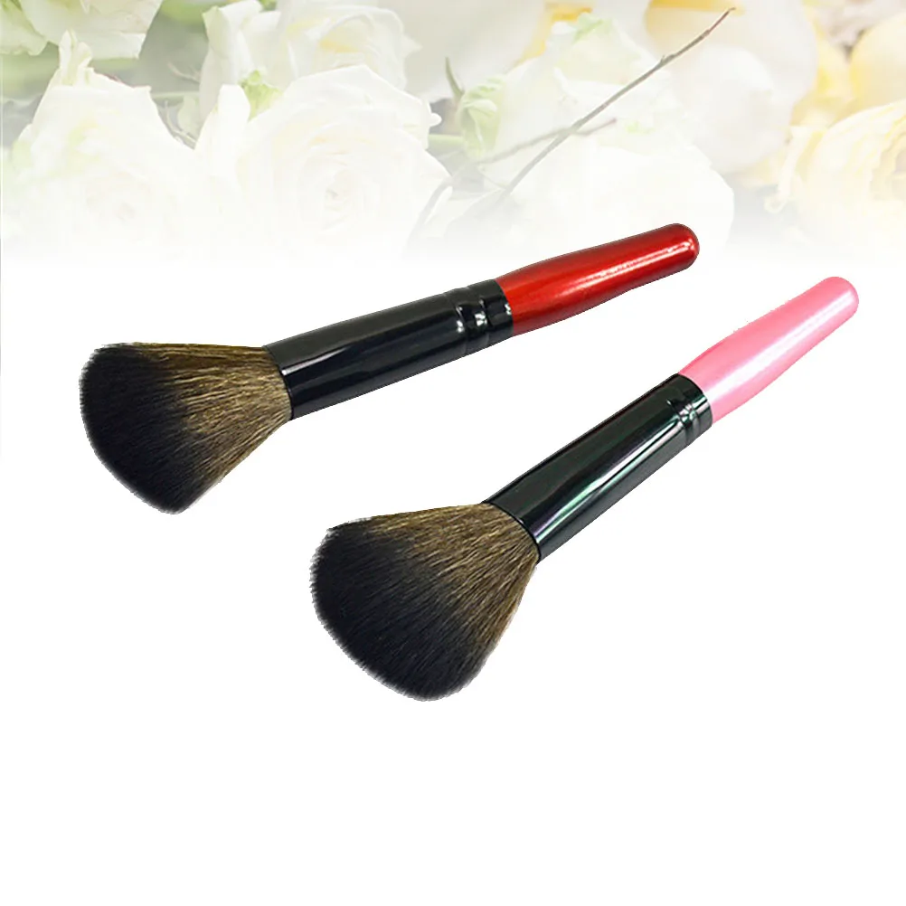 

2pcs 2 Professional Pink Wooden Handle Cosmetics Cosmetics Set Professional Makeup Brush Brush Set Women Look