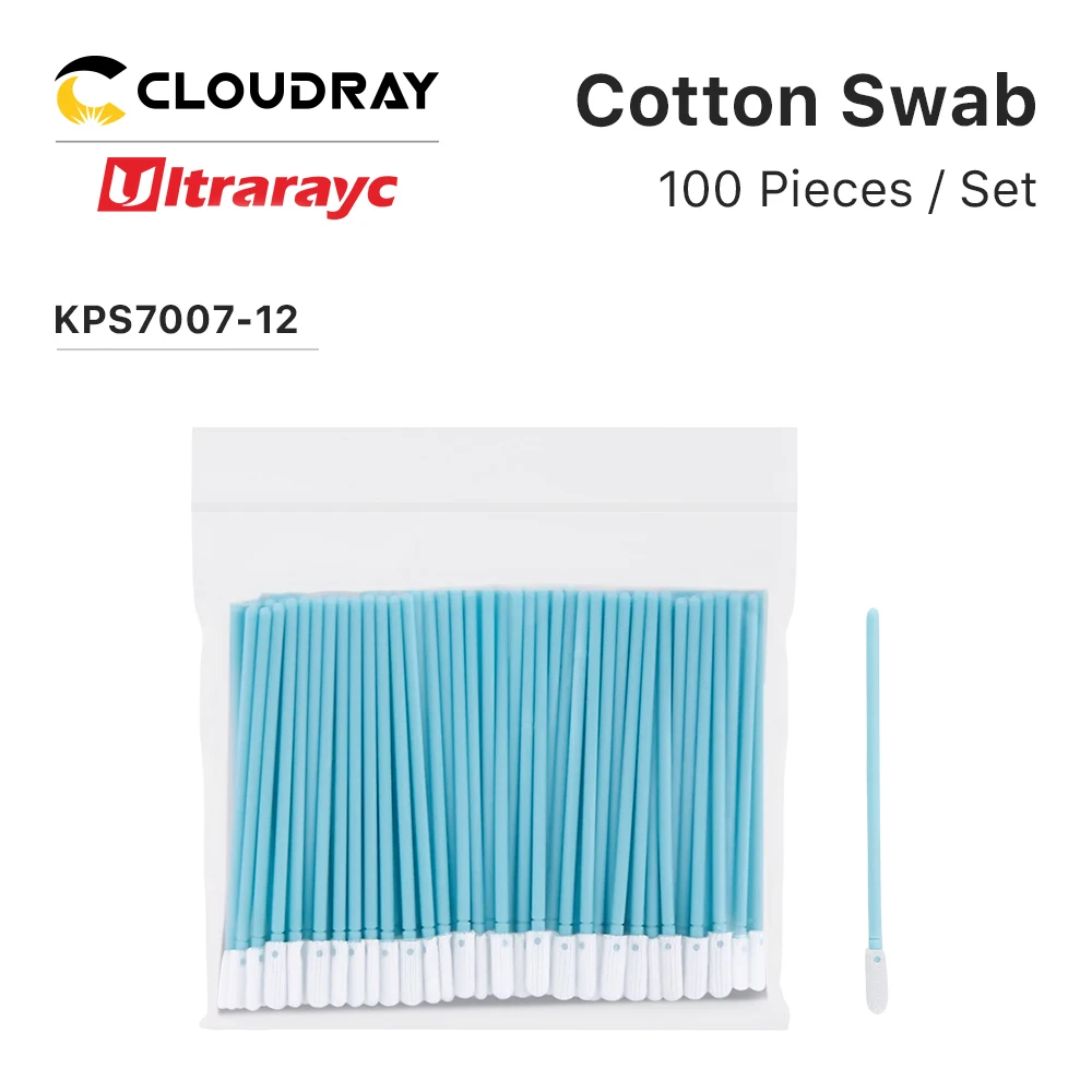 100pcs/lot Industry Cotton Swab Nonwoven Anti-static Dust Off Cleaning Tools for Fiber Laser Focus Lens and Protective Windows