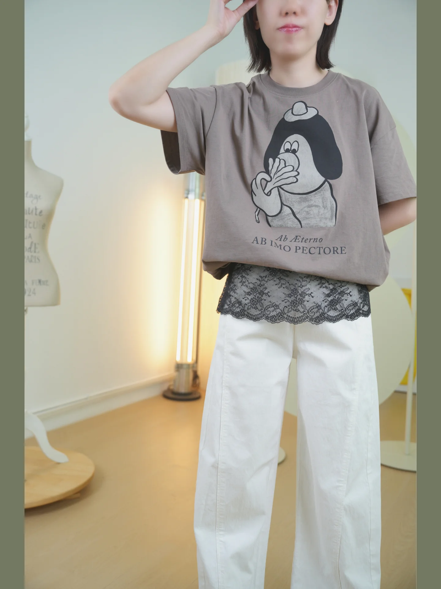 ele-bla-レース拡張ウエスト装飾フェイクヘムロングベルスベ服飾品ファッショナブルなアクセサリー女性用