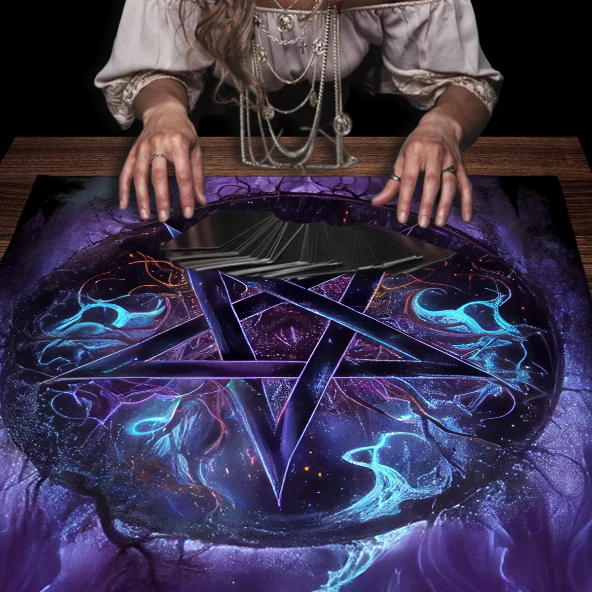 Purple Starry Sky Tarots Tablecloth Altar Cloth Tarot Reading Tarot Mat Divination Tools Witch home Decor