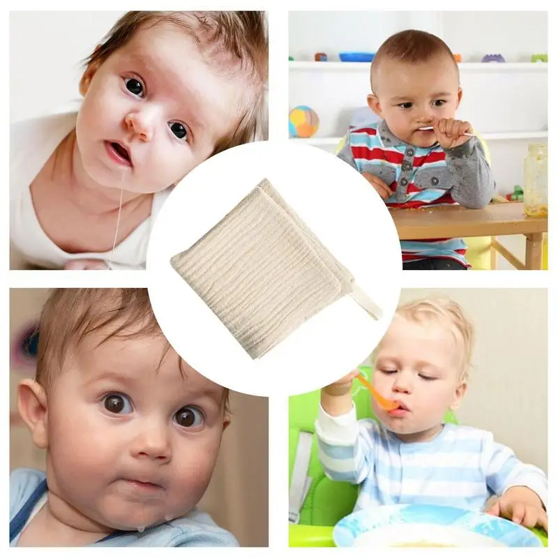 Baby Face Cloth Towel Absorbent Bath Washcloth For Kindergarten Reusable Lanyard Cloth For Feeding Mouth Face Saliva Protection