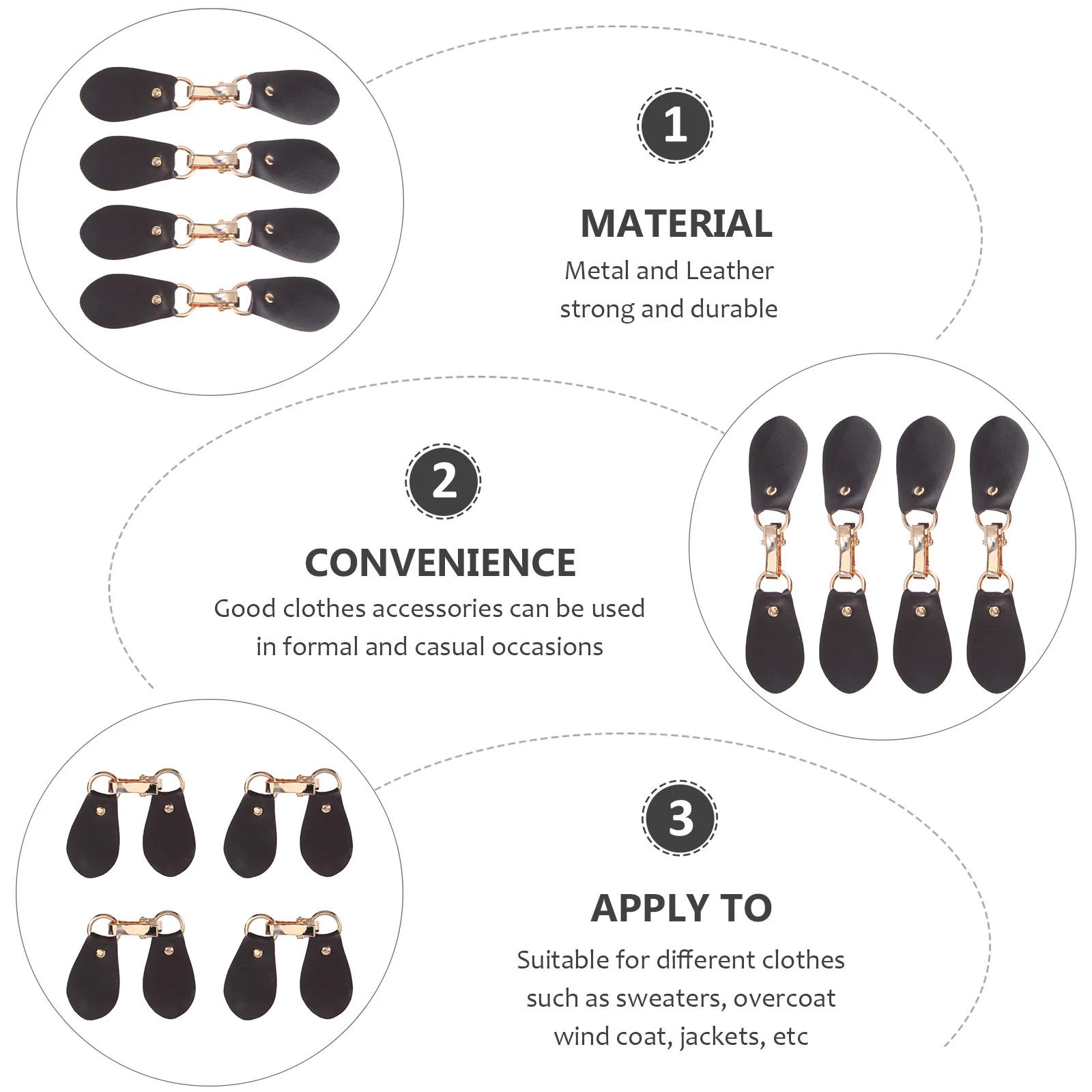 

4pcs Buckle Clips Durable Metal Hook For Sweater Coat Cardigan Fashion Closure Accessories Overcoat Fastener Connector