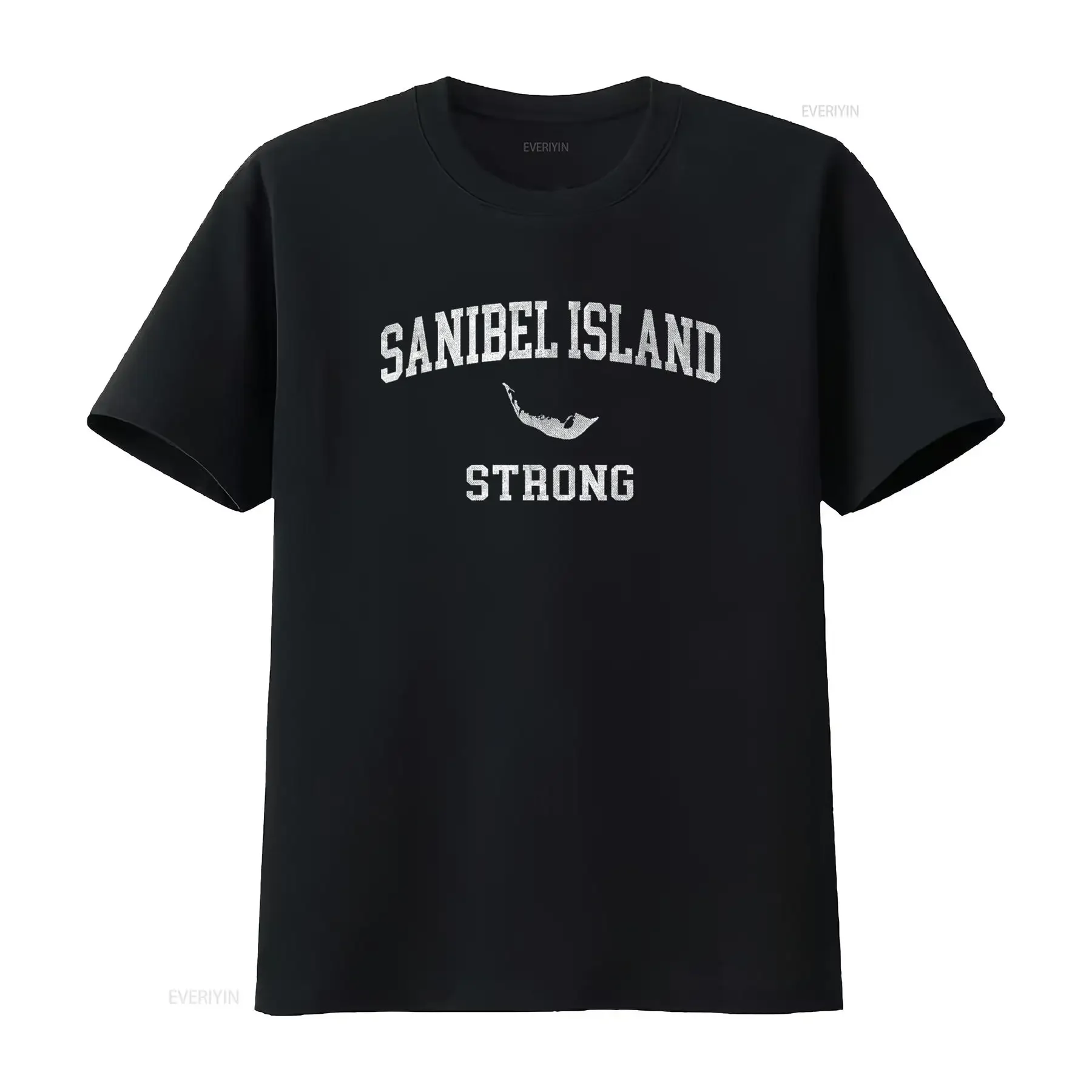 Vintage Sanibel Island Map FL T Shirt Strong vintage Washed Soft graphic fashion Unisex Breathable Versatile homme Stylish