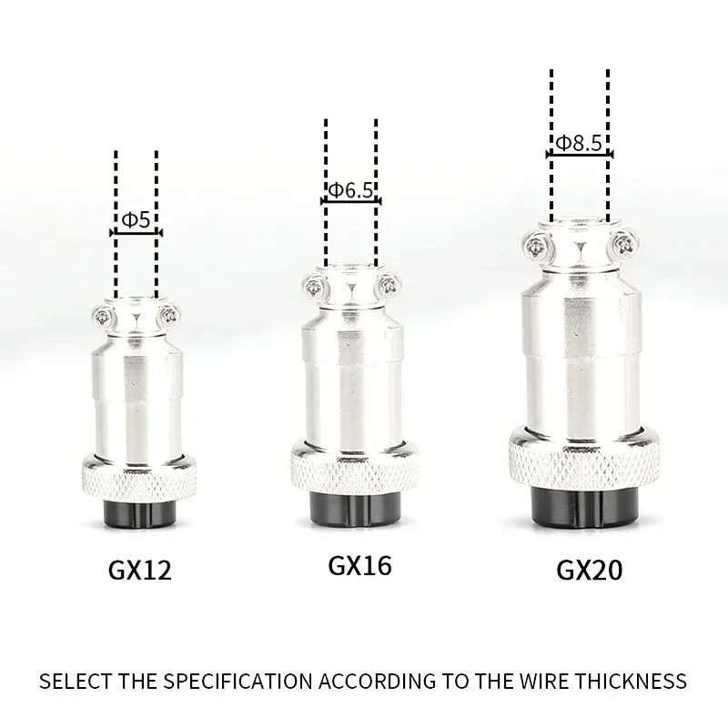 5/10/20 Sets of GX12 GX16 GX20 Waterproof Circular Aviation Plug Sockets, Multiple Combinations of 2 - 15 Pins