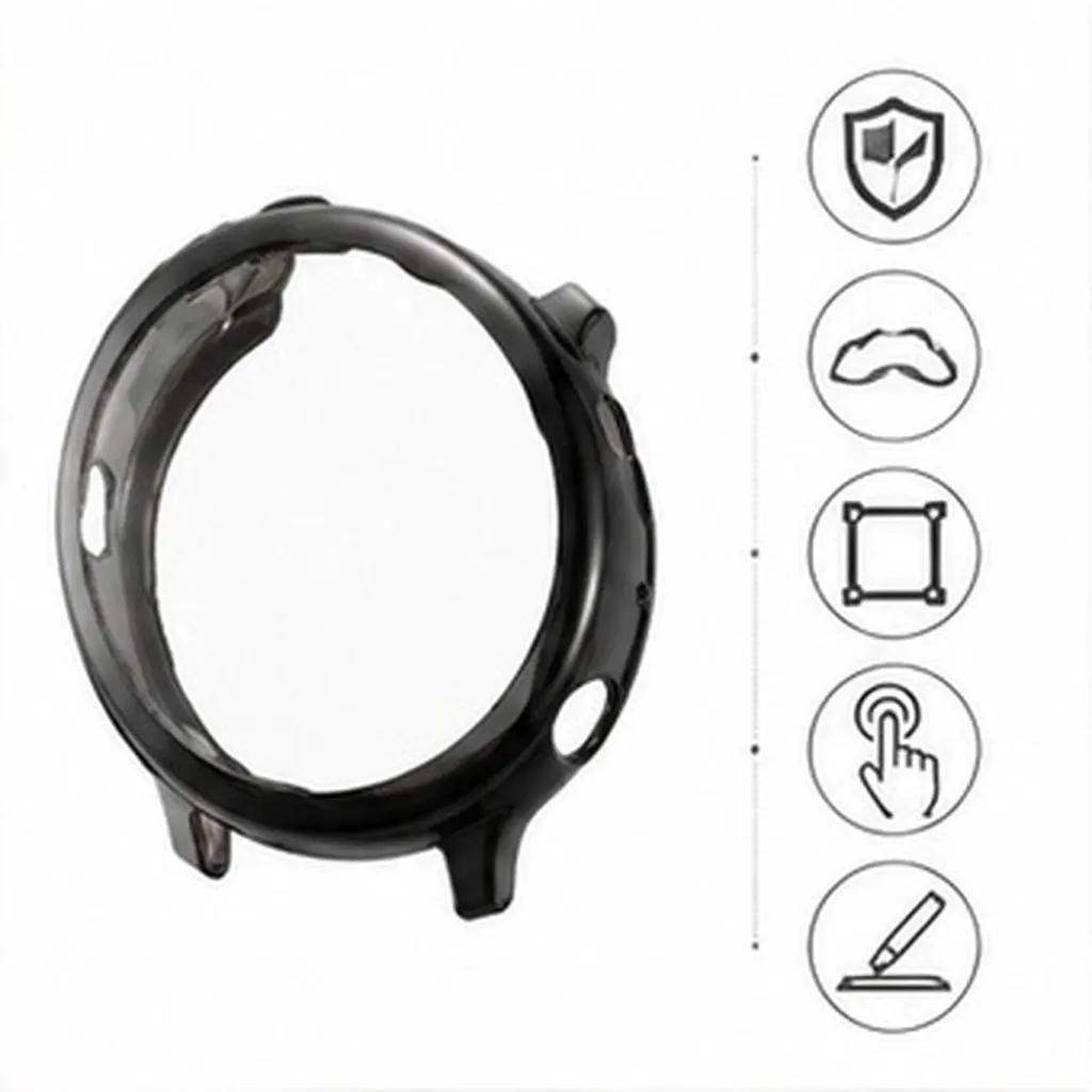 Electroplate Watch Case Cover Compatible with Galaxy Watch Active 2 44Mm Flexible Tpu Protective Frame Anti-Scratch Drop Proof
