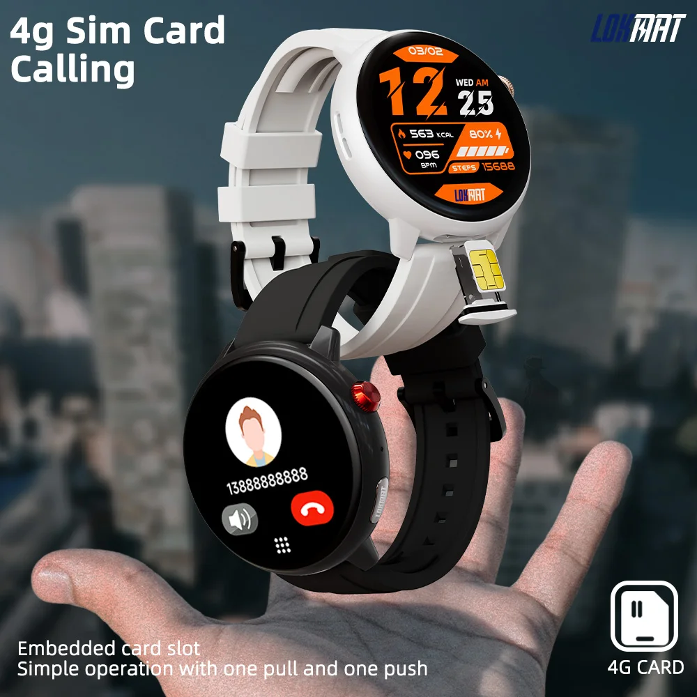 Sky GT-4G-男性用SIMカード付きスマートウォッチ,GPS, 1.43インチ,466x466ピクセル,amoled,sos,音楽,心拍数モニター,スポーツモード