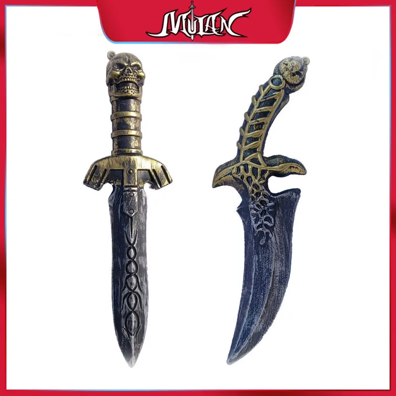 

Halloween Antique Style Plastic Skull Knife Cosplay Prop Knifes Stage Performance Toy Sword Horror Party Costume Accessory Gift