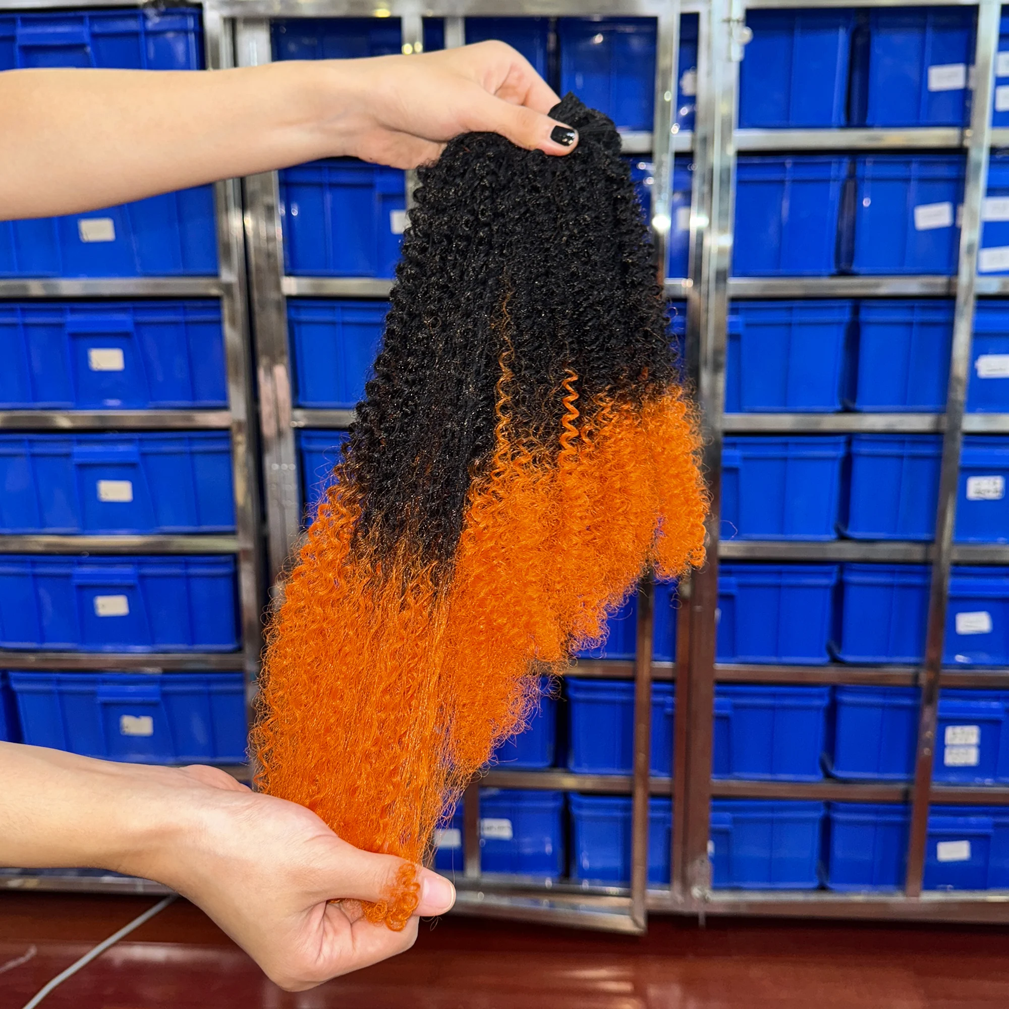Oriental Fashion Ultra Soft Blended African Kink Hair Set with Closed Color Hair Weft