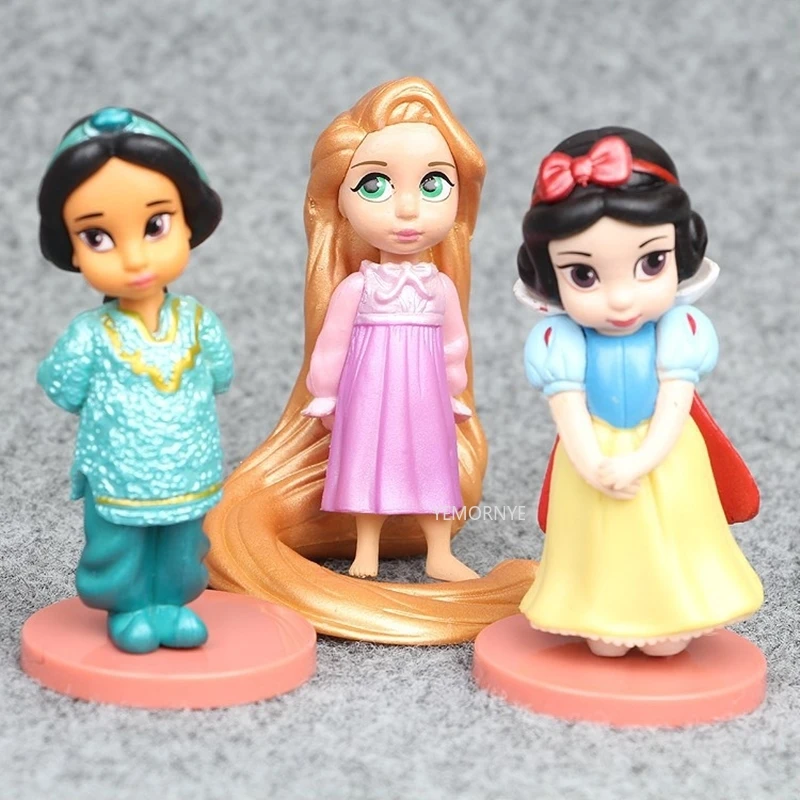 20 Models Disney Princess Action Figures Rapunzel Snow Cinderella White Snow Fairy Rapunzel Dolls Decoration Children Gift Toys