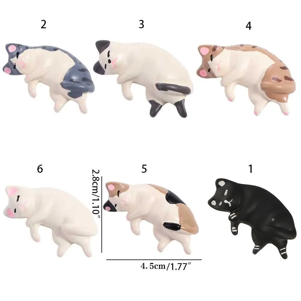 Cute Simulated Cat Fridge Ornaments Resin Simulation Cat Resin Accessories Handicraft Sleep Cat Lazy Cat Miniatures