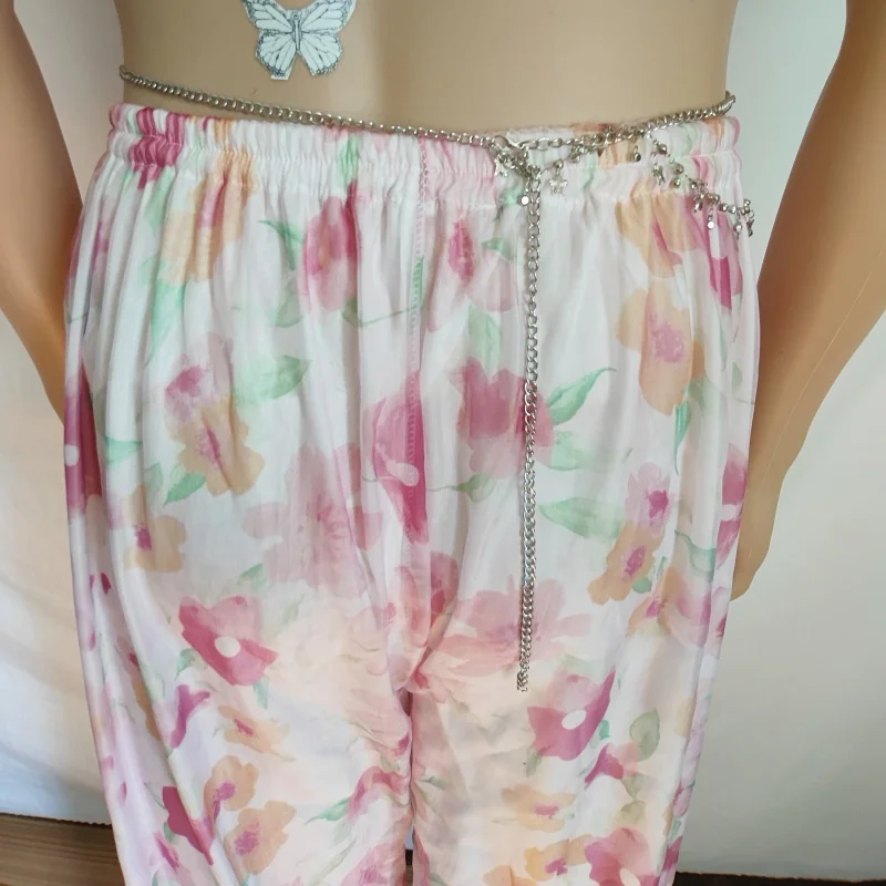 

﻿ Домашняя одежда, сексуальные женские двухслойные сетчатые марлевые шелковистые удобные свободные штаны для сна, мужские брюки-фонарики из ледяного шелка больших размеров ﻿