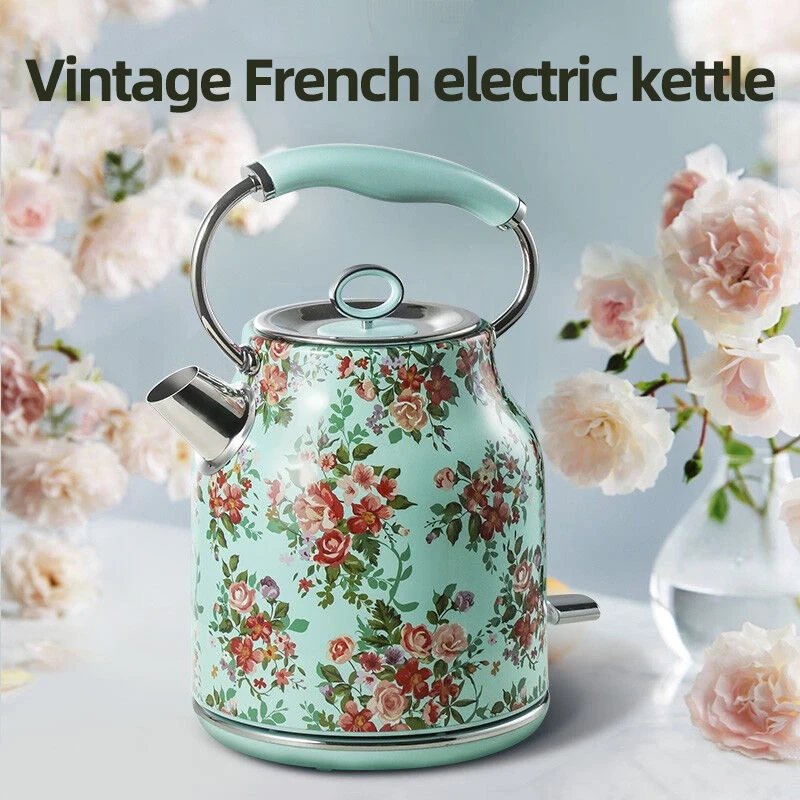 غلاية كهربائية منزلية محمولة ، فولاذ مقاوم للصدأ ، سعة عالية ، انقطاع التيار الكهربائي التلقائي ، فرنسي قديم