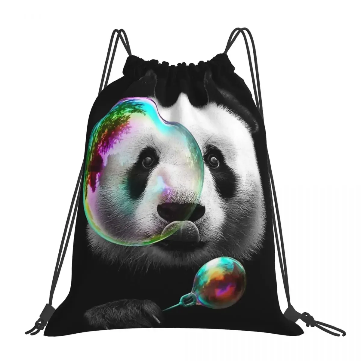 PANDA BUBBLEMAKER Backpacks Multi-function Portable Drawstring Bags Drawstring Bundle Pocket Sundries Bag BookBag For Travel