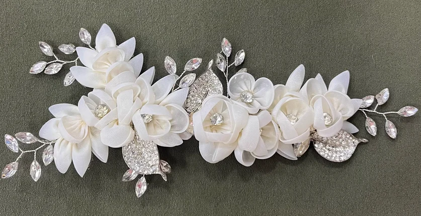 European and American bride jewelry photography photo wedding dress hair accessories white handmade silk flower headdress
