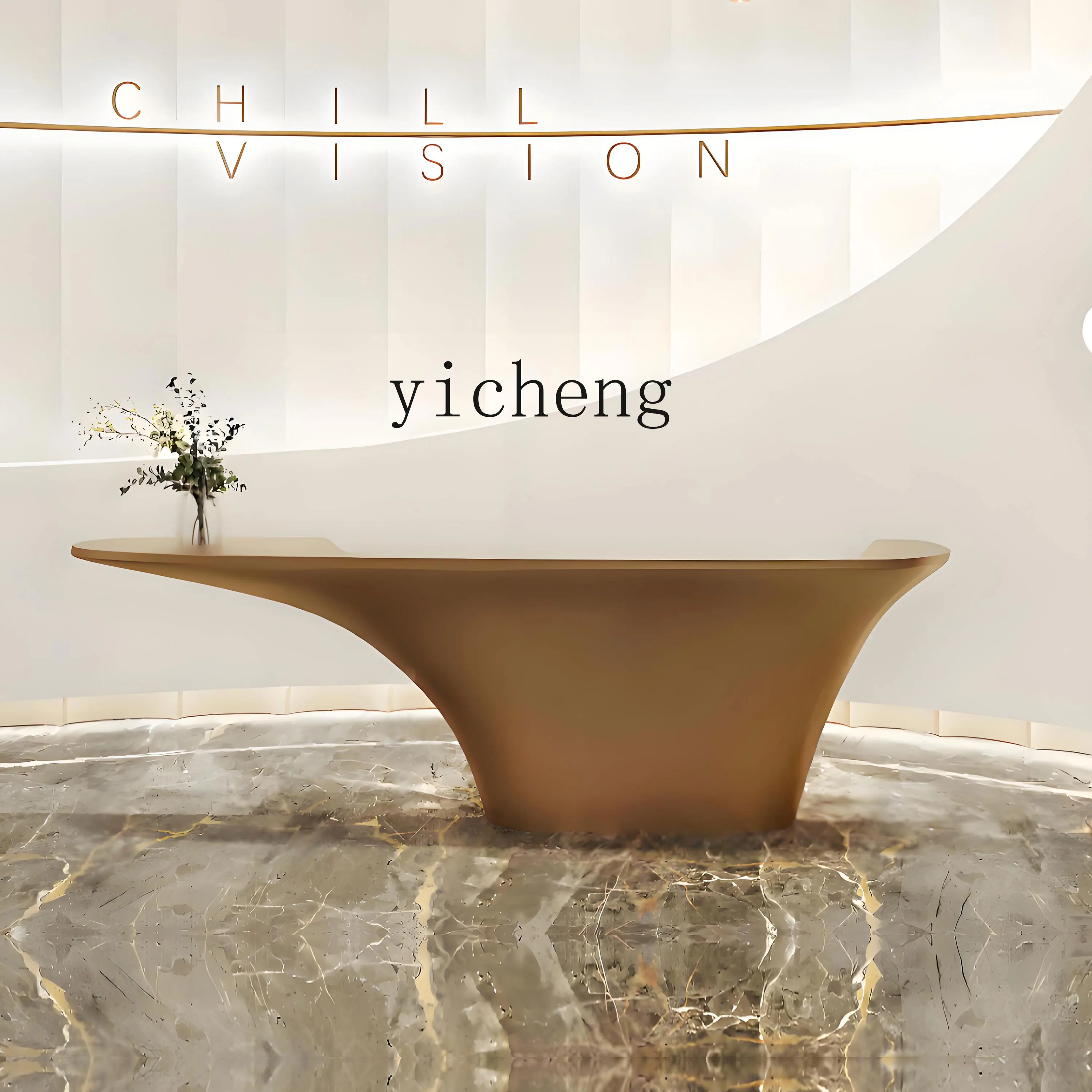 PP Special-shaped Clothing Store Checkout Page Beauty Salon Consultation Reception Desk Baking Paint