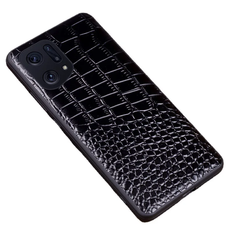 Wobiloo Luxury Genuine Cow Stick Leather Magnetic Cover Mobile Phone Book Case For Oppo Find X5 Pro Cases Funda