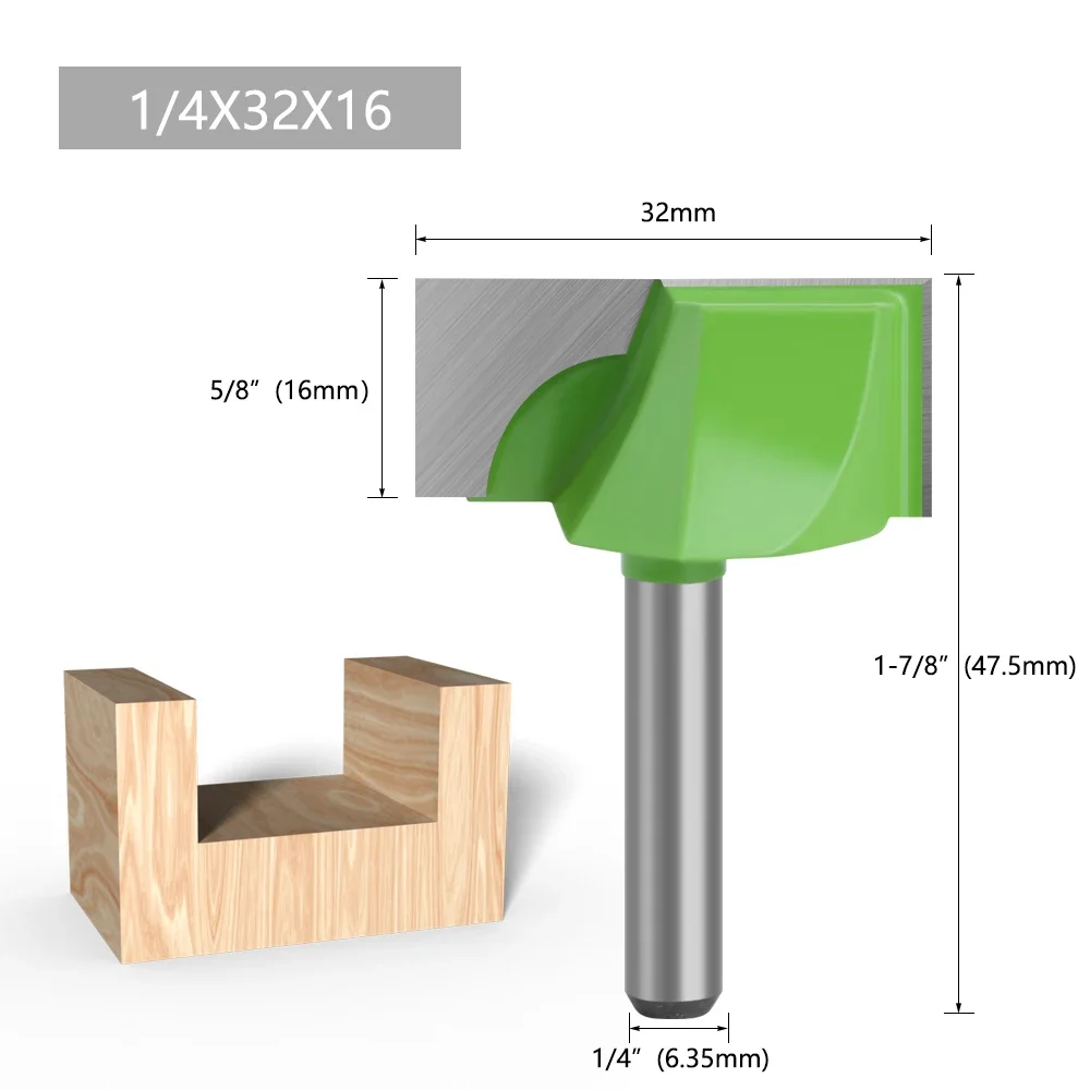 LAVIE 13-teiliges 1/4-Zoll Fräser-Set, TCT-Bodenfräser, Holz-Nutfräser-Set 10-32mm Tiefe C07006T13AGN – Detail 15