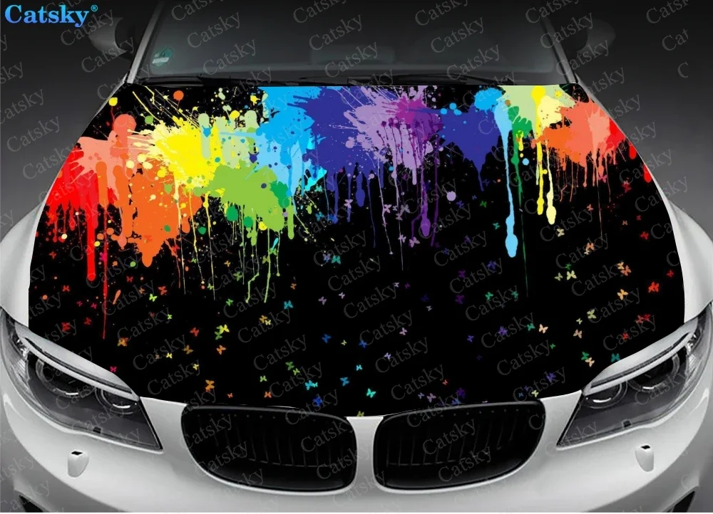 

color splash car hood decal vinyl sticker graphic wrap decal graphic hood decal for most vehicles custom graphics