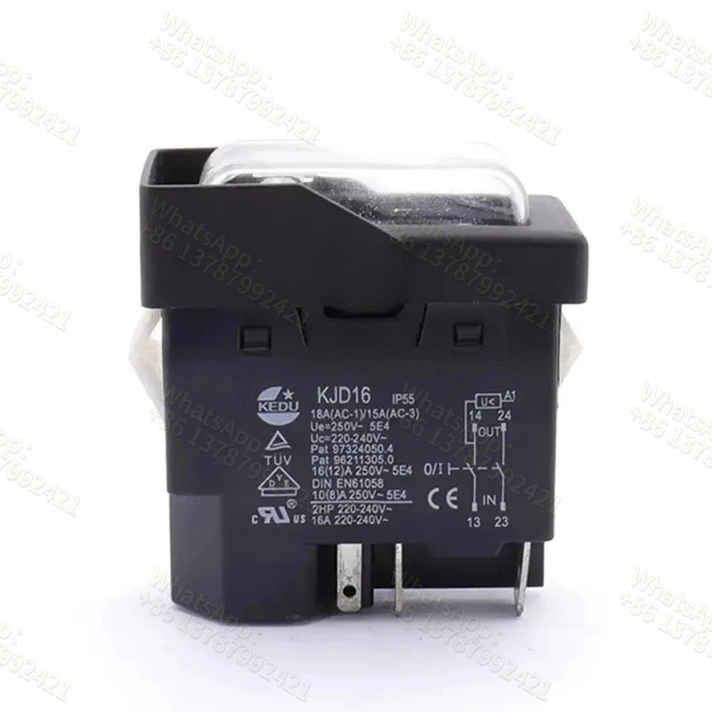 KEDU  KJD16 YH02-A Electromagnetic 4 plug-in waterproof overload protection switch for brake car washer