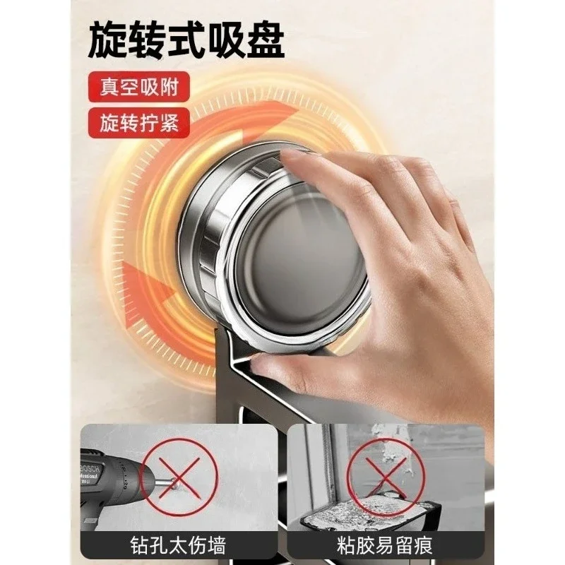 

Bathroom rack toilet non-punching suction cup type towel rack toilet washstand wall hanging wall storage rack