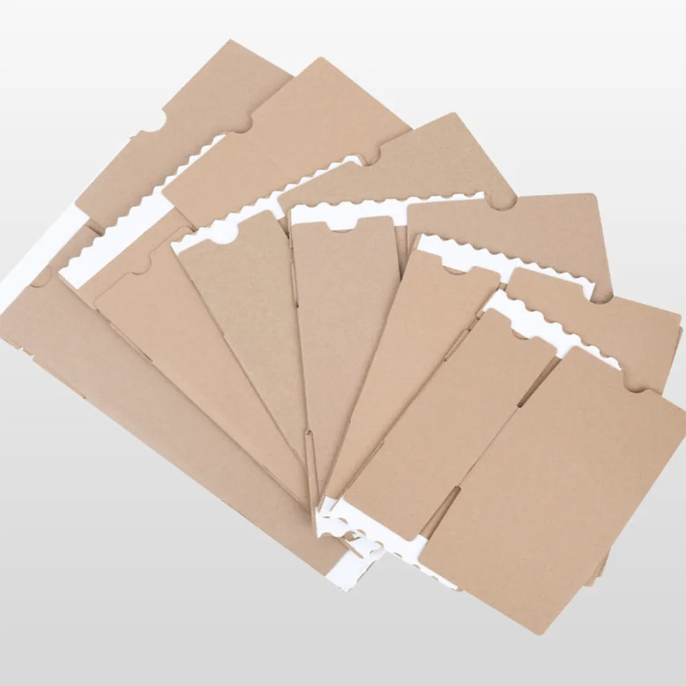 5Pcs Self Stick Zipper Packaging Boxes 3-Layer Kraft Folding Zipper Express Box for Business Cardboard Shipping Boxes
