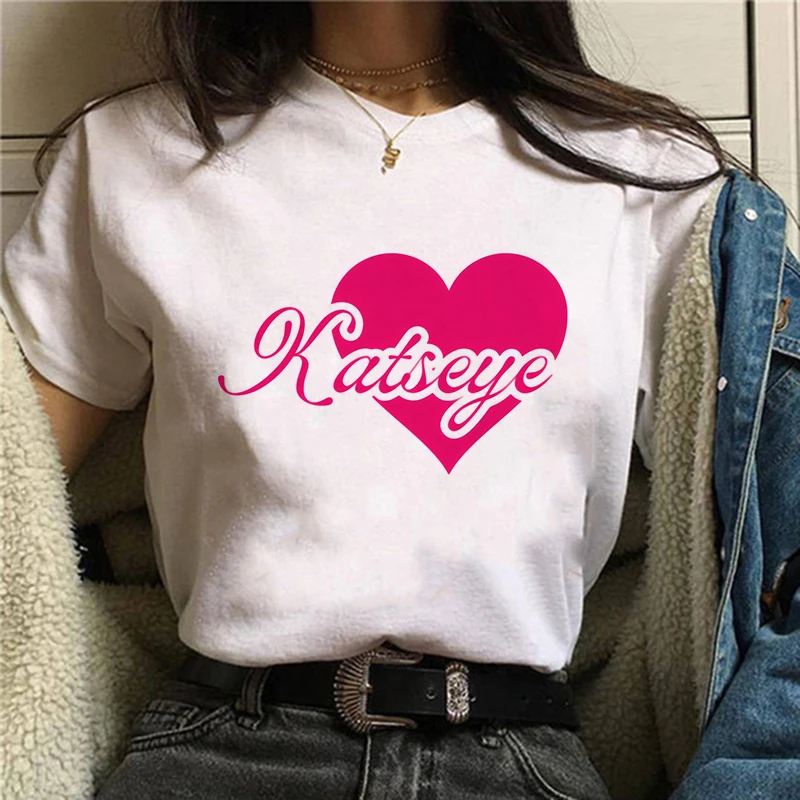 Felpe stampate con motivo Katseye taglie forti T-shirt sportiva casual a maniche corte da donna autunno inverno alla moda di alta qualità