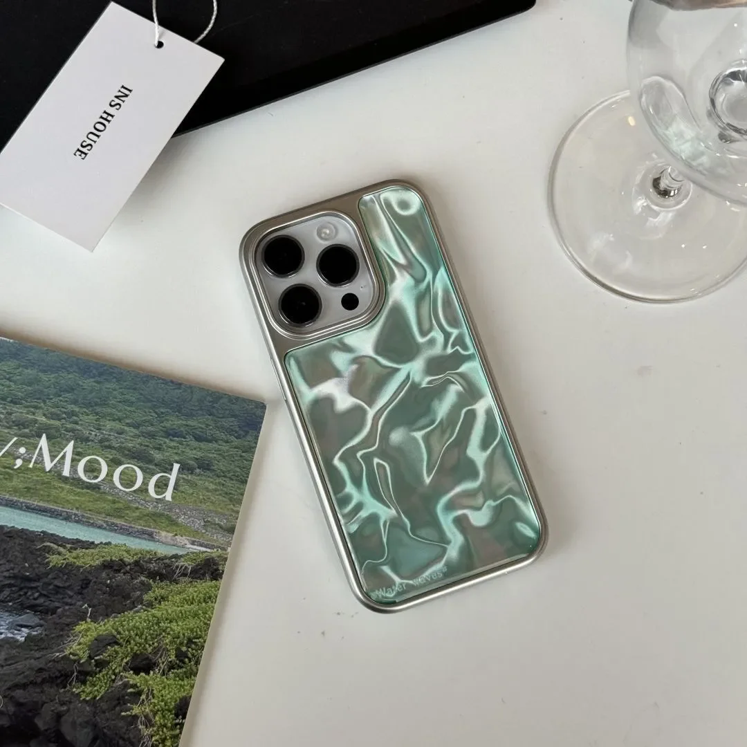 Чехол INS с эффектом водной ряби для iPhone 17, 16e, 16, 15, 14, 13, 12, 11, Air, Pro Max, X, XR, XSMAX, 8, 7 Plus – роскошный прозрачный мягкий чехол-накладка