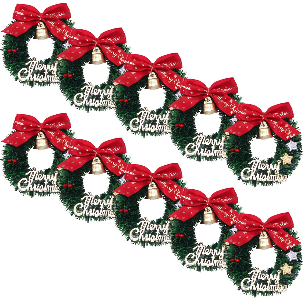 10 Pcs Wall Decoration Christmas Tree Wreaths Dining Table Decorations Miniature Simulated Furniture Ornament Bow Plastic Front image 2