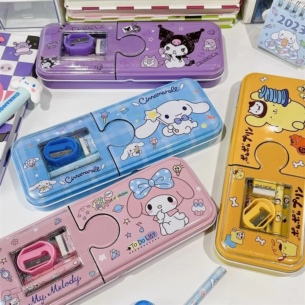 Sanrio Cartoon Stationery Pen Box Melody Kuromi Hello Kitty Cinnamoroll Pochacco Pencil Box Kids Stationery Pencil Box Wholesale