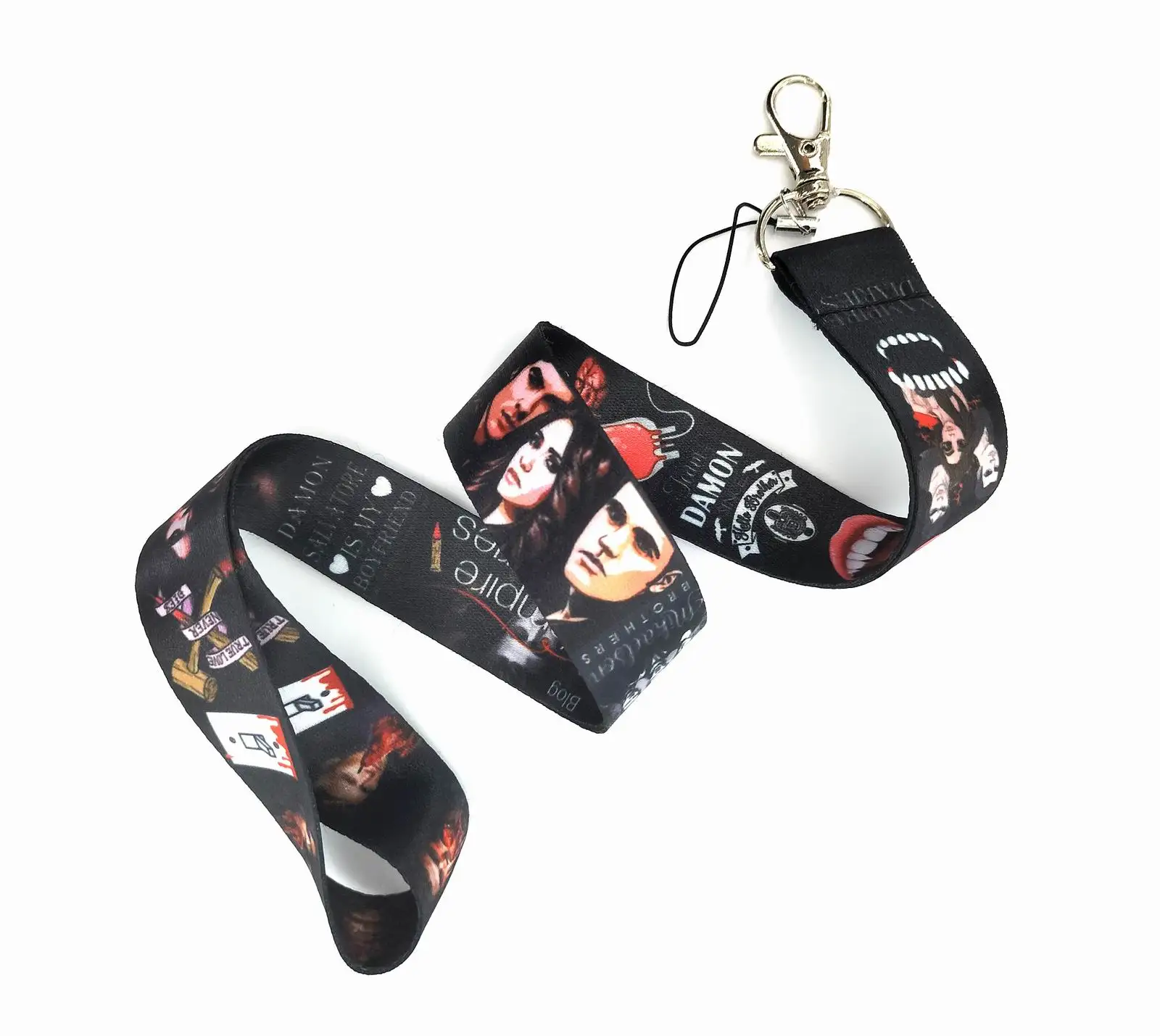 Cartoon Vampire Diaries Key Lanyard ID Badge Holders Animal Phone Neck Straps with Keyring Phone Accessories D070