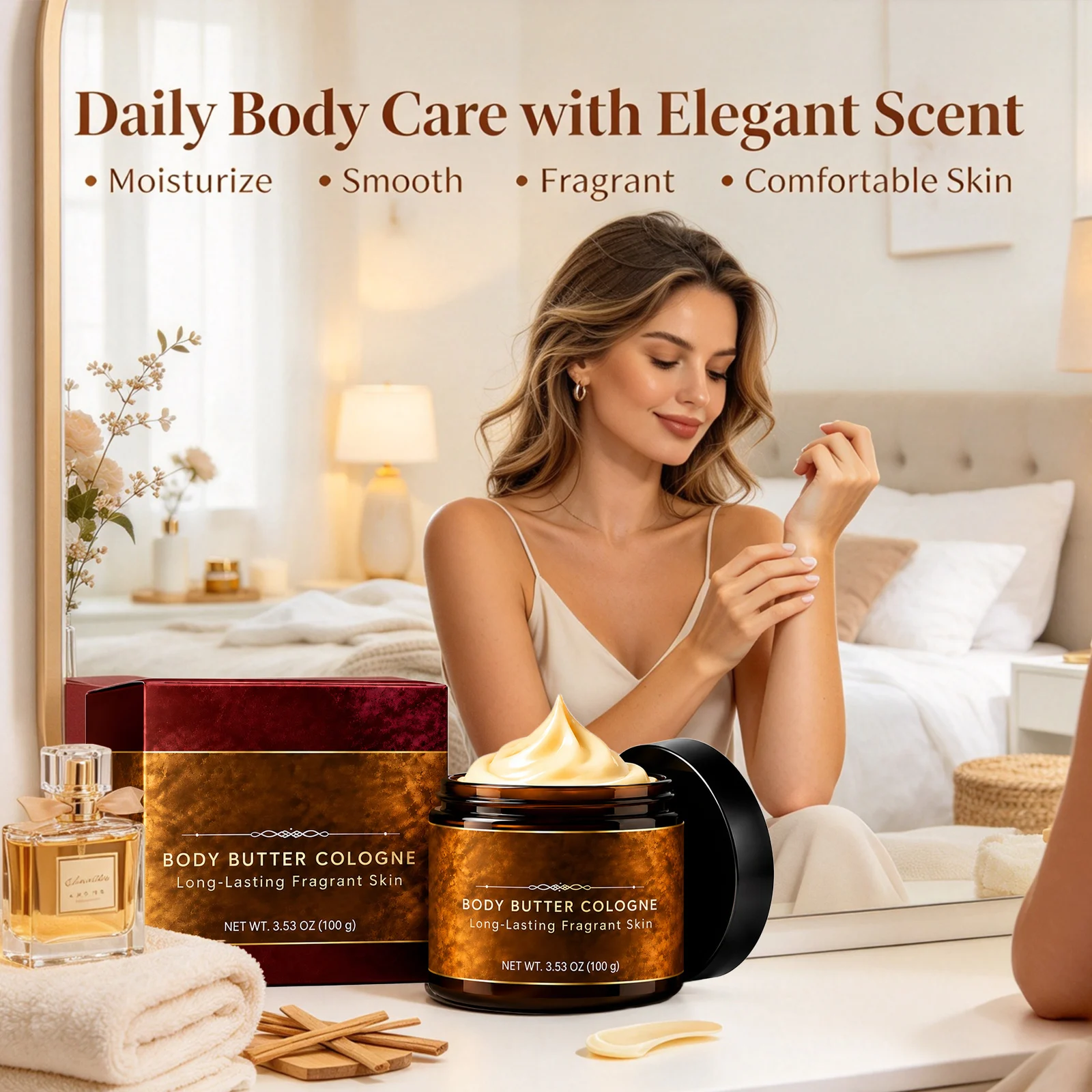 Penrose Skin Scented Body Cream Softens & Firms Skin Improves Rough Texture Long Lasting Hydrating Body Butter Fragrant Cologne