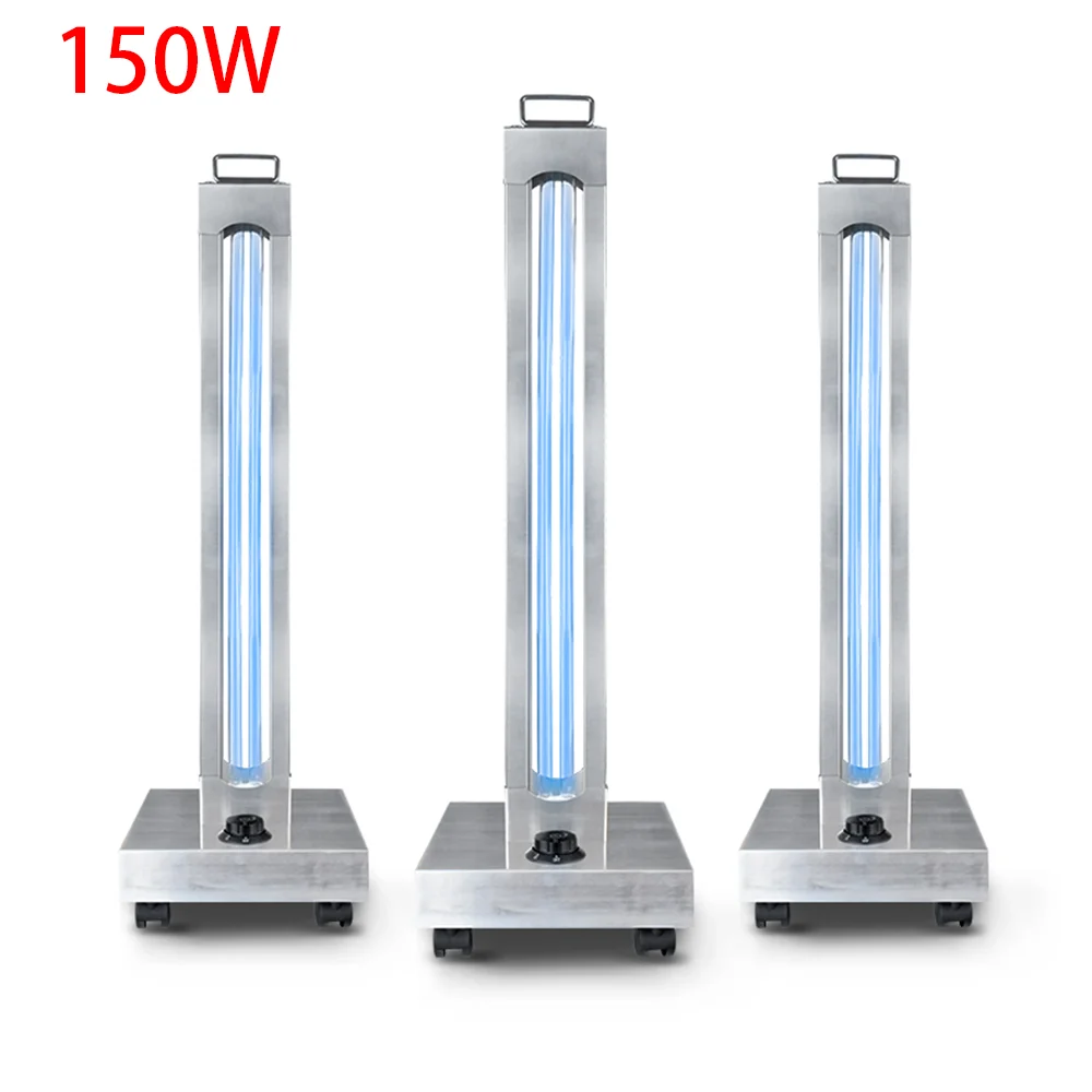 UV Robot 300W UVC Lamp Industrial Stainless Steel UV Disinfection Light Ozone Sterilization Air Purifier Trolley