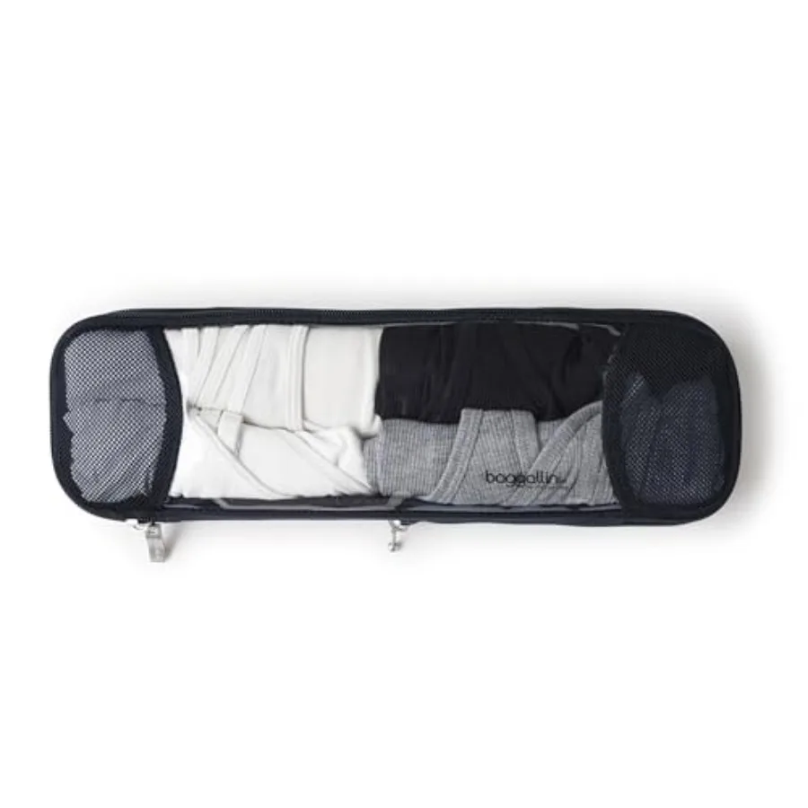 

Длинный компрессионный органайзер - легкий компрессионный упаковочный куб для путешествий в темно-синем цвете с эффективным дизайном для экономии места