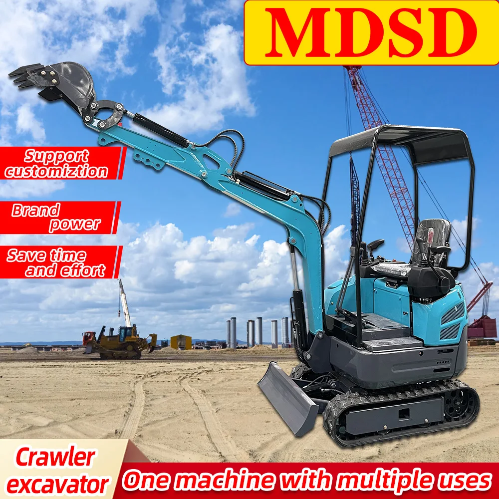 Pequeña excavadora hidráulica sobre orugas, superventas, 1,5 toneladas, uso de huerto agrícola, ensacadora, 2000KG, miniexcavadora doméstica EPA Euro 5, personalizada