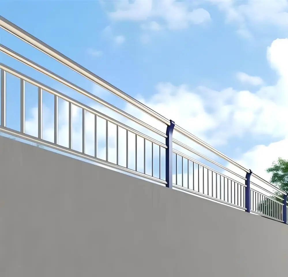 التخصيص نهر الدرابزين حديقة المشي حماية السلامة درابزين جسر المشاة المناظر الطبيعية نهر الحرق الزنك الصلب #1