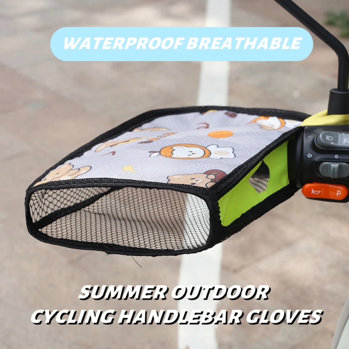 

Summer Cooling Handlebar Gloves Motorcycle Bicycle Electric Bike Motor Vehicle Breathable Waterproof Sunscreen Handlebar Gloves