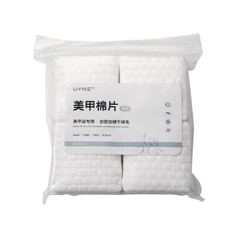 HOT 200Pcs Nail Cotton Pad Polish Remover Gel Clean Manicure Napkins Lint-Free Wipes Cotton Cleaner Paper Pads Varnish Tool