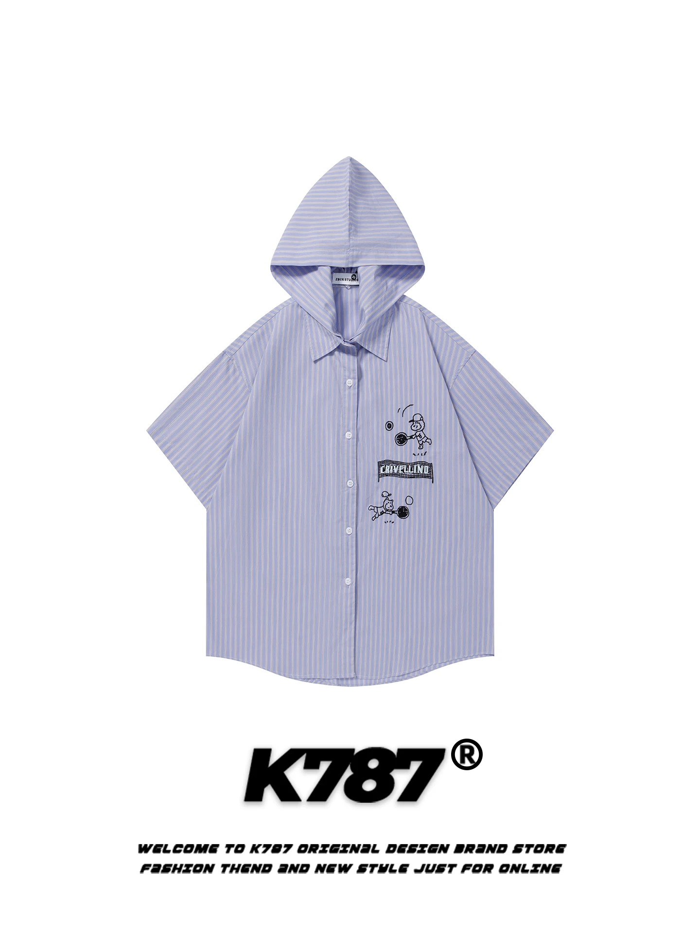 

K787 Американский ретро-свитшот с полосками и мультяшным принтом собаки, повседневный топ для мужчин и женщин, парная толстовка