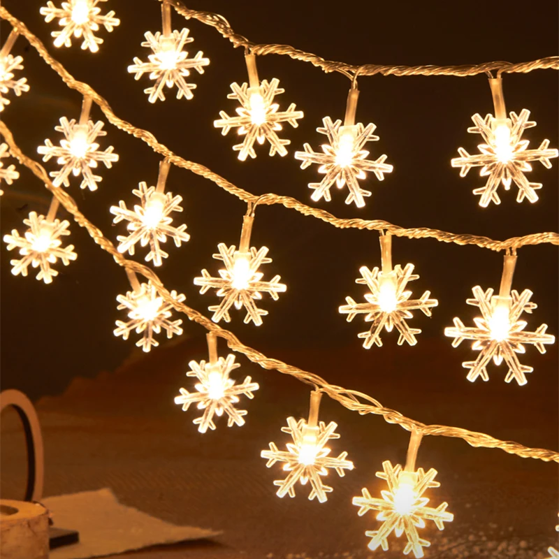 

Светодиодная сказочная гирлянда со снежинками и USB-подвеской, свадебное уличное садовое комнатное украшение для гостиной, новогоднее и Рождественское украшение
