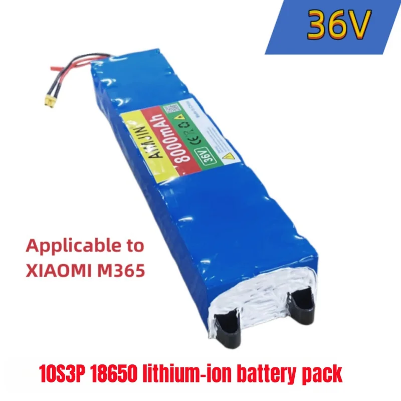 Electric skateboard lithium battery 36V 8AH 10S3P 500W same port 42V power battery pack with BMS suitable for Xiaomi M365