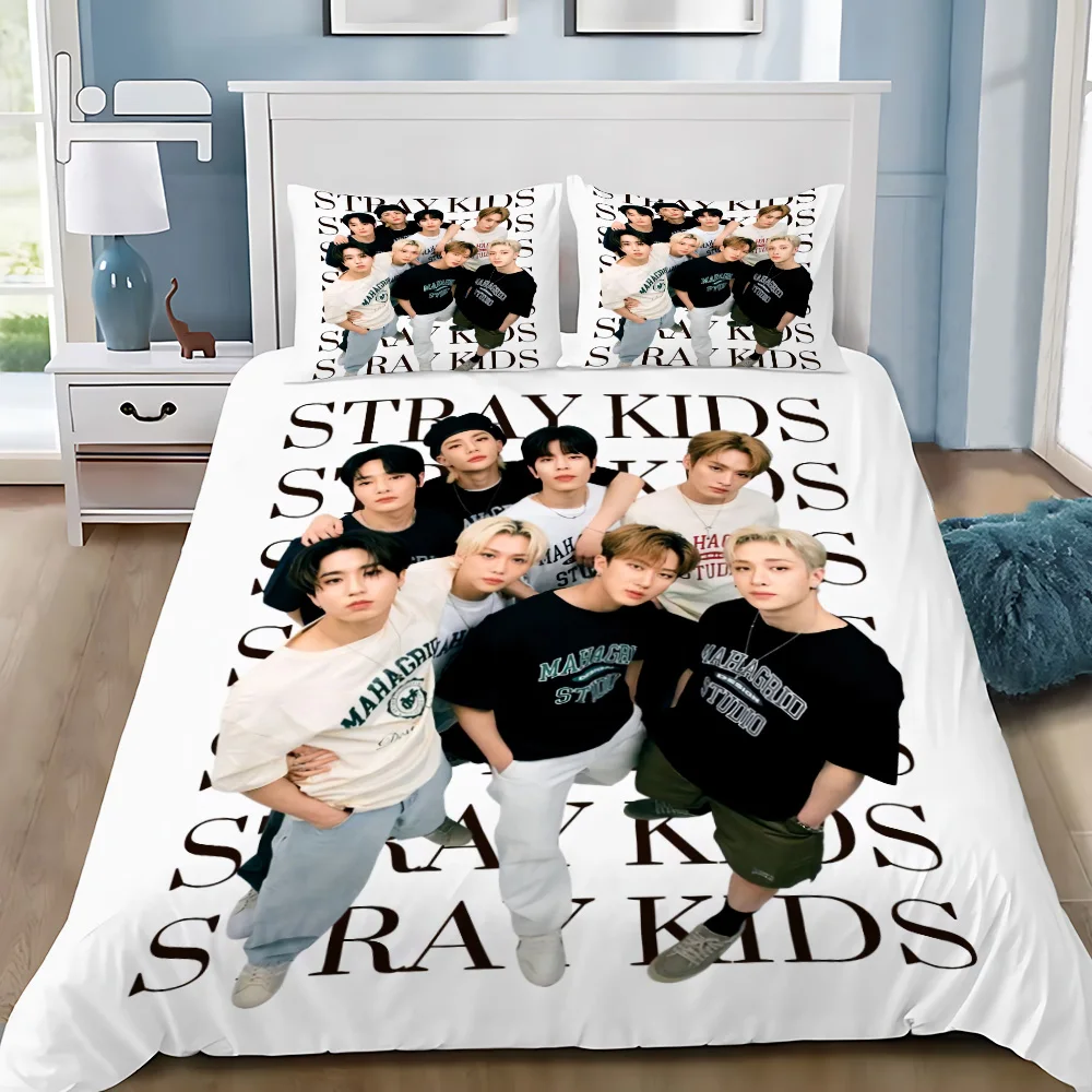 1-Duvet Cover Pillowcase Bedding Set K-Kpop Adult Boy Girl Bedroom Decoration Children Gift Stray KidsS Single Double Large Size