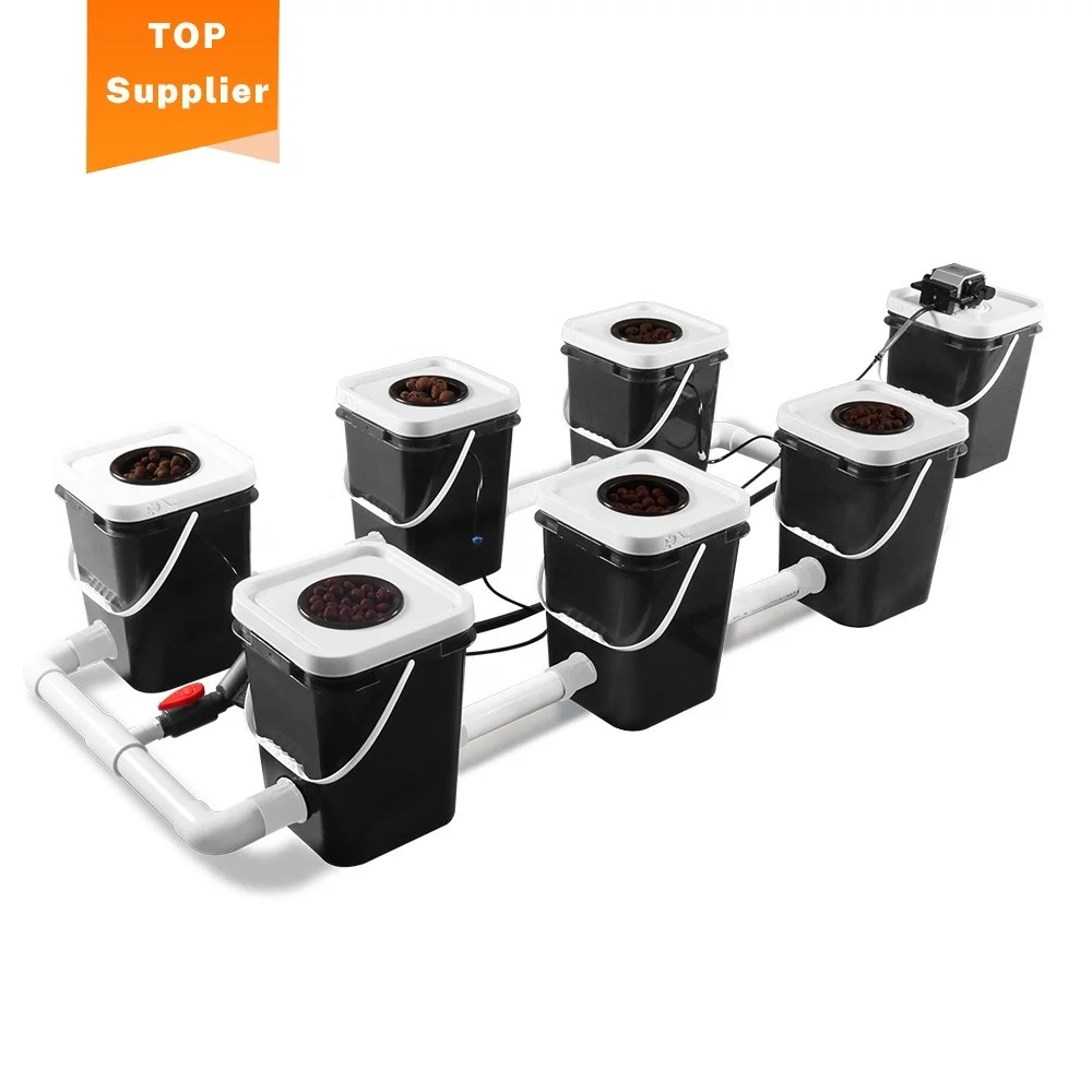 New Deep Water Culture 5 Gallon 4 6 8 10 12 Site Bubble Flow Buckets DWC RDWC Hydroponic Growing System Kits