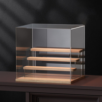 Clear Acrylic Display Case with Light,Display Box Stand Assembly Dustproof Protection Showcase for Collectibles Action Figures