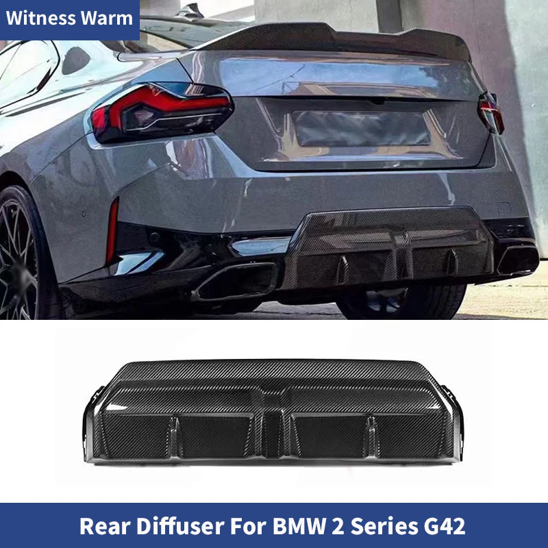 Dry Carbon Car Rear Bumper Lip Diffuser Spoiler Body Kits for BMW 2 Series G42 M235i M240i Coupe 2022 +