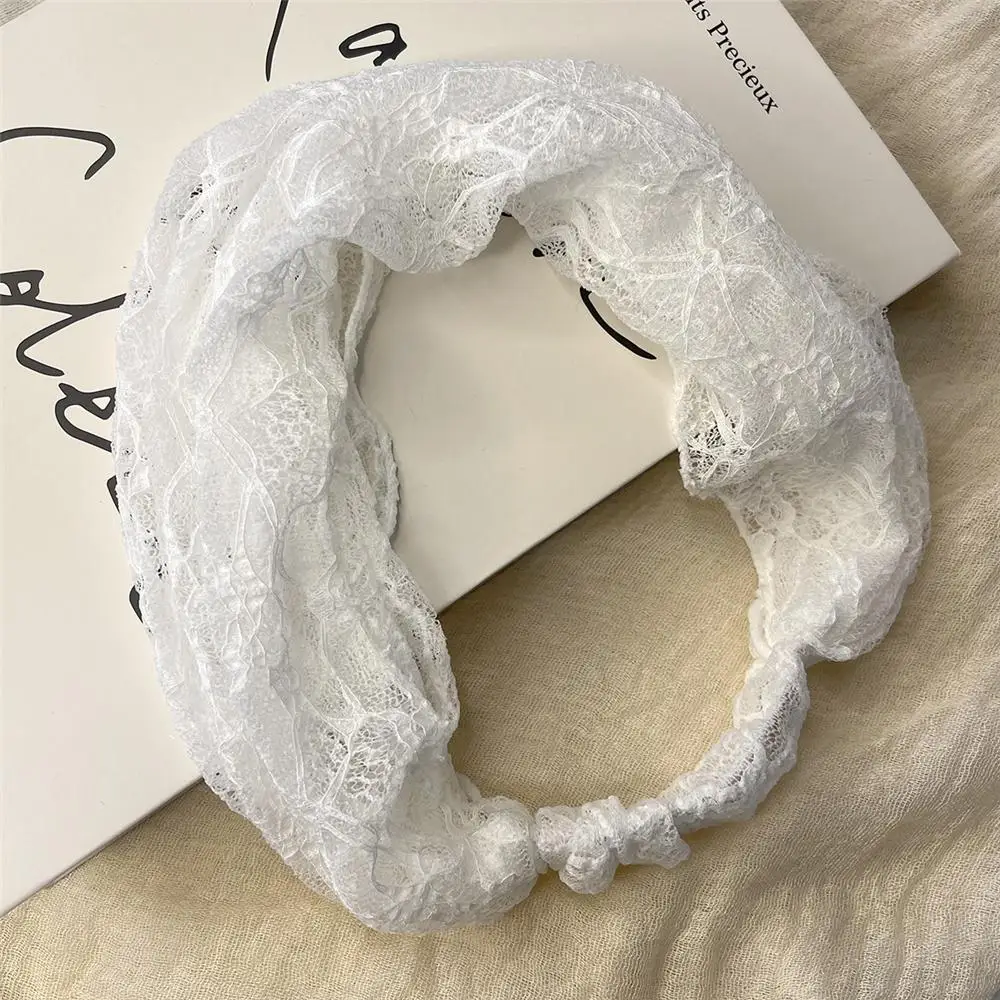 Spring Summer Mesh Lace Headband Breathable Hollow-out Lace Hairband Cap Lightweight Styling Hair Accessories for Photoshoots