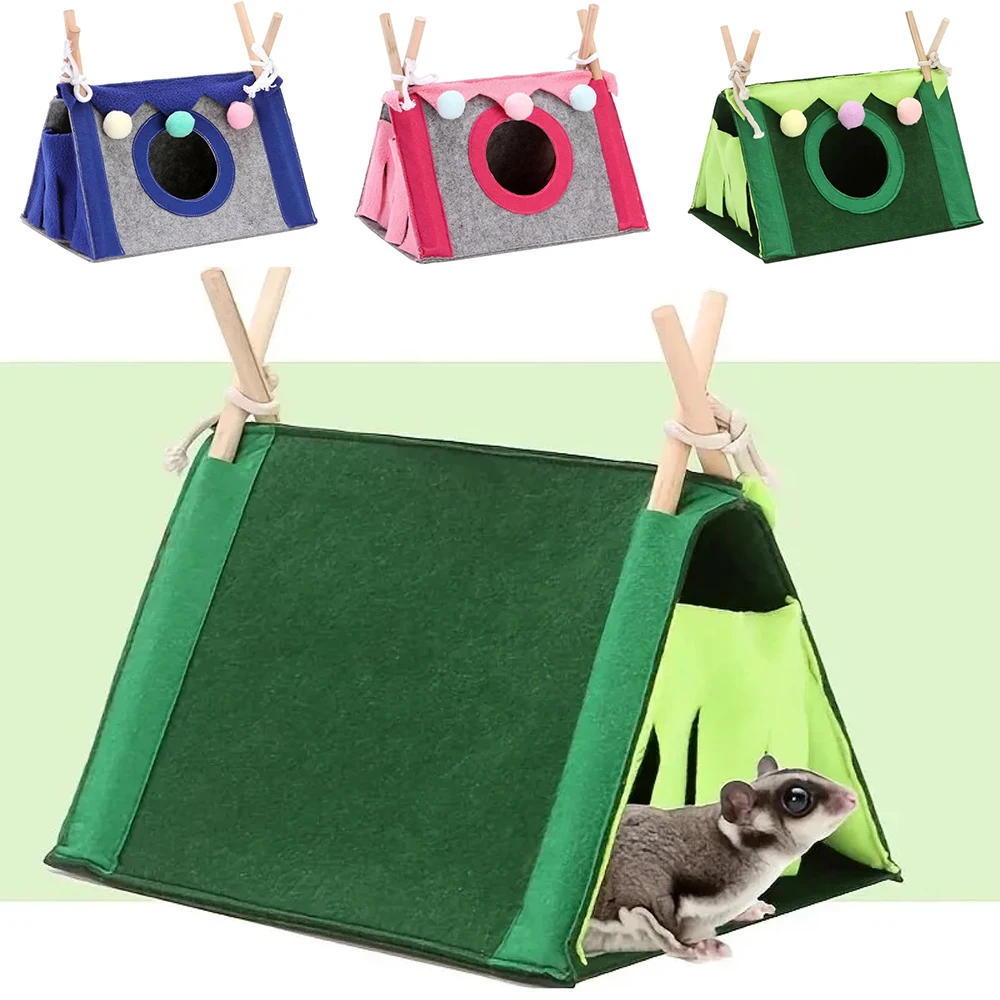 

Guinea Pig Bed House Stick Triangular Tents To Cool Off and Hide Out in Three Colors Available Hidden House for Dutch Pig 햄스터 텐트