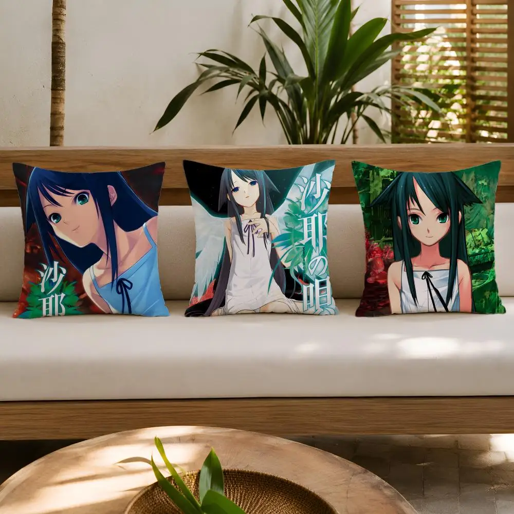 Game S-Saya No Uta The Song Of Saya Cushion Cover Double-Sided Plush Sofa Cushion Covers Organic Breathable Invisible Zipper