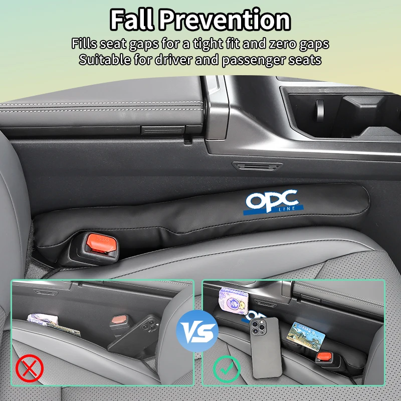 Leather Car Seat Gap Filler Strips Decorative Interior Accessories For OPEL OPC Line Zafira B Corsa D Insignia Mokka Regal Grand view 4