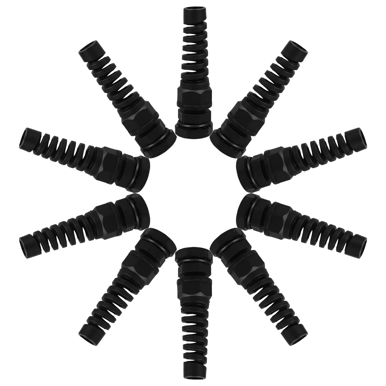 

10 шт. нейлоновых водонепроницаемых кабельных вводов с защитой от перегибов и разгрузкой натяжения для наружного промышленного применения